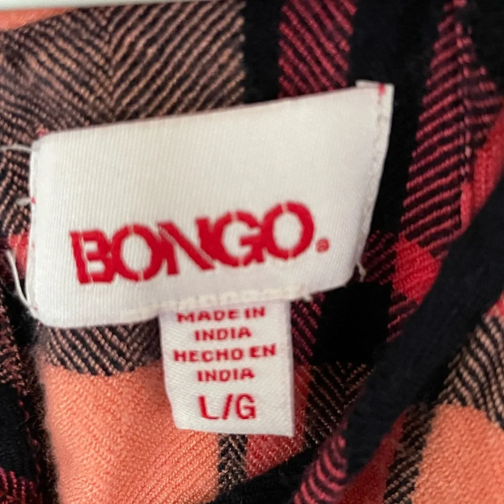 Spring/summer dress with shades of pink and black flannel print. Size Large - Picture 3 of 7